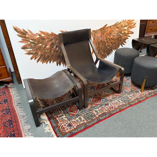 Toro Lounge Chair + Ottoman, Set For Sale - Image 11 of 12