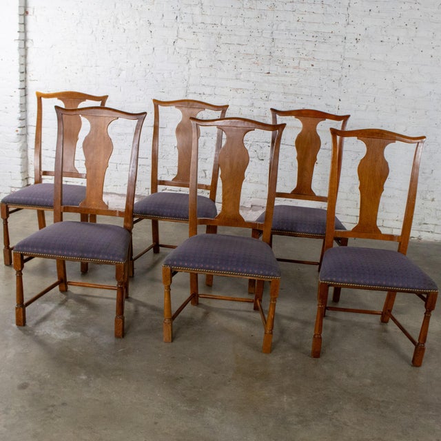 Late 20th Century Georgian Style Baker Dining Chairs W/Solid Splat & Turned Front Legs Set of 6 For Sale - Image 11 of 18