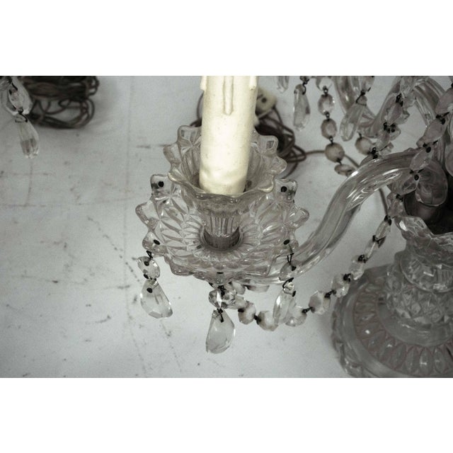 Maria Theresa Crystal Candelabra Table Lamps, Italy, 1940s, Set of 2 For Sale - Image 9 of 18