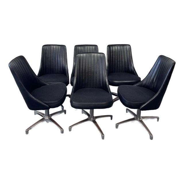 Set of 6 Chromcraft Swivel Dining Chairs For Sale