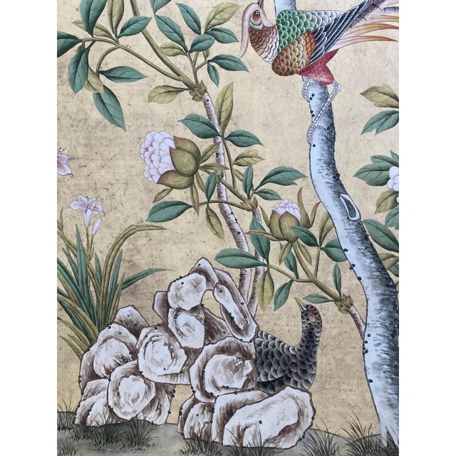 Paper 20'*40"/Panel*2ps, a Pair of 18th-Century Style Chinoiserie Wall Artwork ( No Frame), Tea Paper For Sale - Image 7 of 8