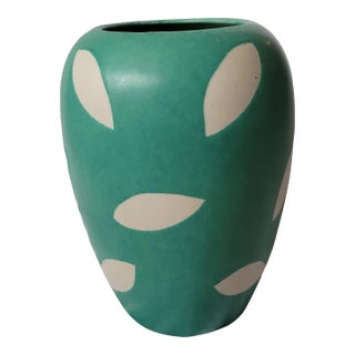 Vintage West German Modernist Green Matte Finish Vase For Sale