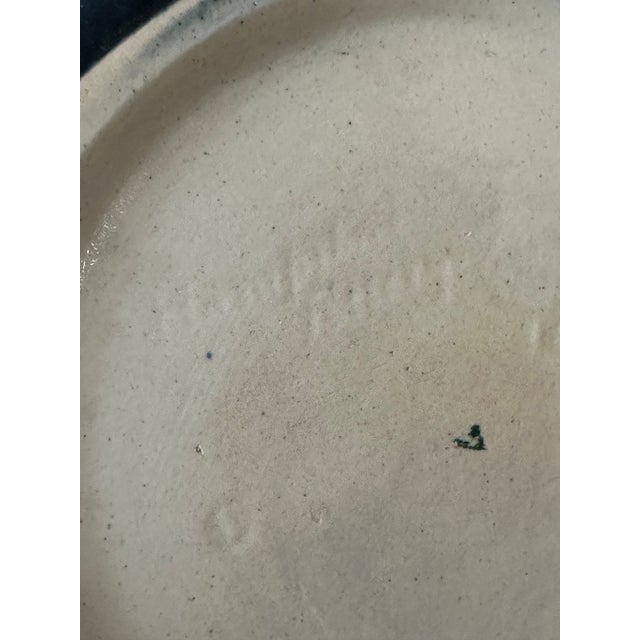 1910s Arts & Crafts Hampshire Pottery Blue & Green Matte "Peacock" Glaze Bulb Bowl For Sale - Image 4 of 17