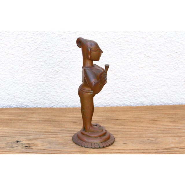 Metal Antique Indian Bronze Devadhashi Icon For Sale - Image 7 of 12