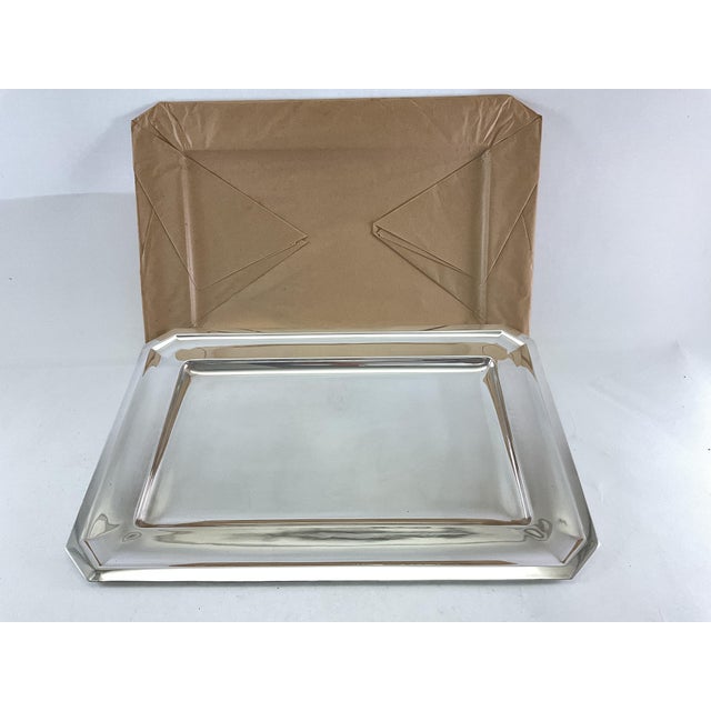 1980s Mid-Century Modern Silver Rectangular Platters For Sale In New York - Image 6 of 15