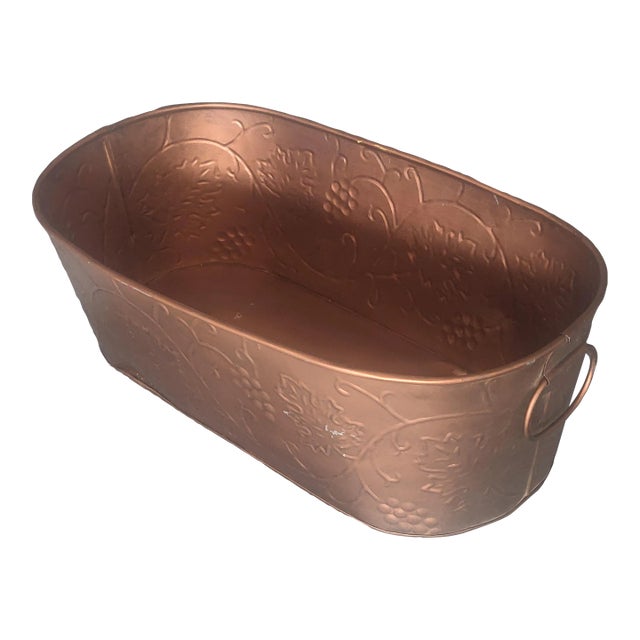 Vintage Copper Colored Planter Bucket For Sale