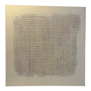 French Artist Patrice Bertin Abstract Forme Texture Composition Mixed Media on Panel, Signed and Dated For Sale