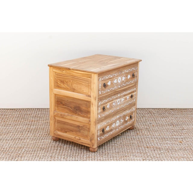 Pair of Reclaimed Teak Mother of Pearl Inlay Dressers For Sale - Image 12 of 12