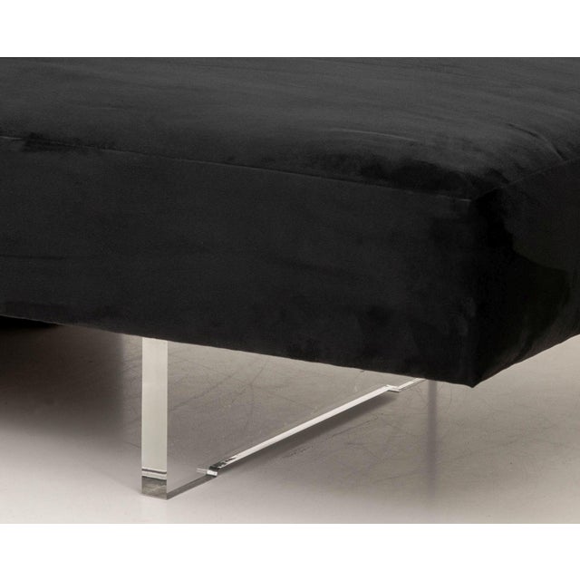 Animal Skin Vladimir Kagan "Omnibus" Black Suede Upholstered Sofa For Sale - Image 7 of 10