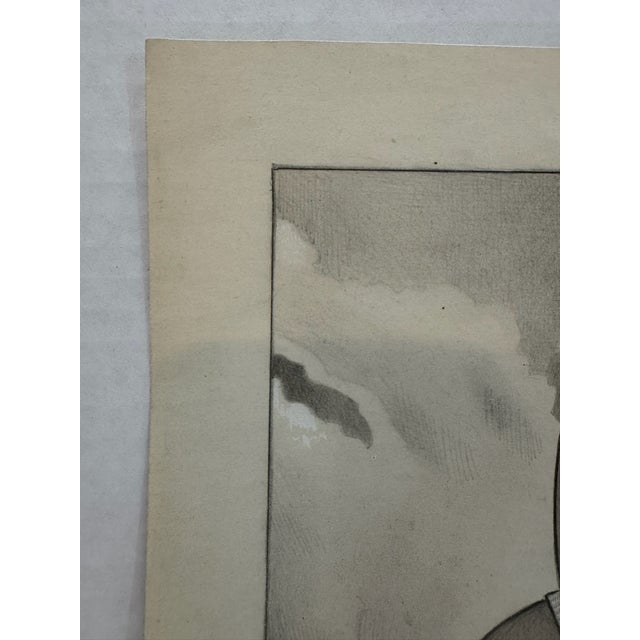Original graphite pencil drawing by American artist and illustrator Theodore E. Schrock (1879–1952), depicting an elegant...