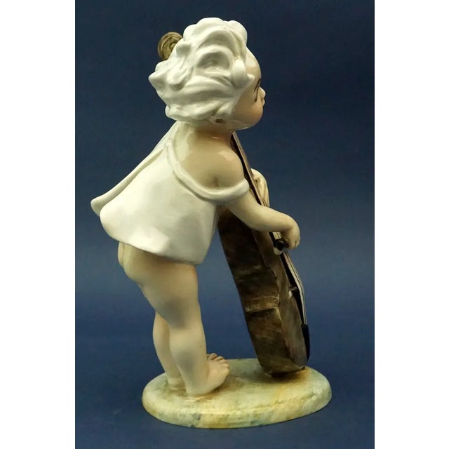 20th Century Child with Cello in Ceramic by Vincenzo Bertolotti, Italy For Sale - Image 4 of 18