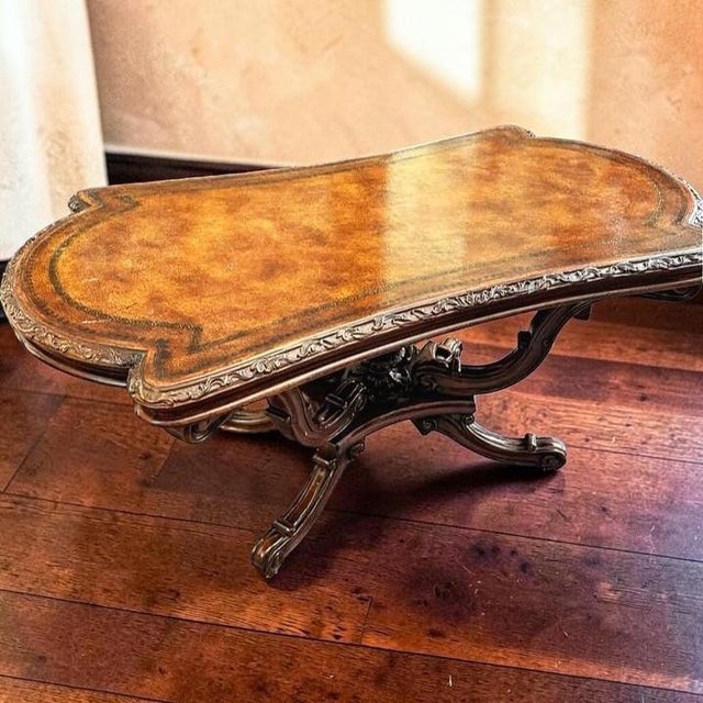 Extremely Rare 19th Century Victorian Period Burr Walnut Carved Centre Table by John Richard European Crossroads For Sale - Image 9 of 11