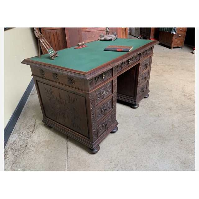 Antique Office Desk, 1880 For Sale - Image 10 of 11