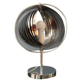 Silver Metal Trumpet Uplighter Cup Table Lamp For Sale