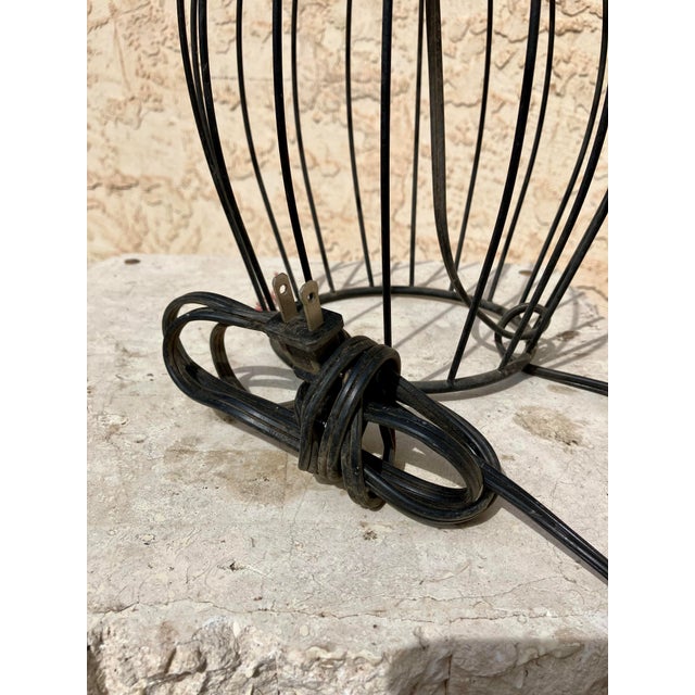 Ikea Set of 2 1990's Black Wire Jug Table Lamps For Sale - Image 4 of 4