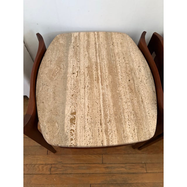 Mid-Century Modern Bertha Schaefer Walnut W/Travertine Side/End Table, 1960 For Sale - Image 3 of 6