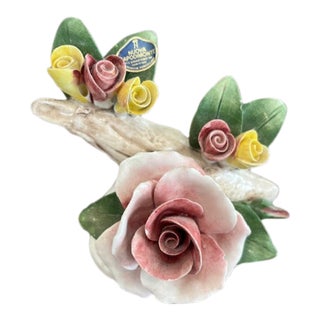 Vintage Nuova Capodimonte Porcelain Rose Arrangement For Sale