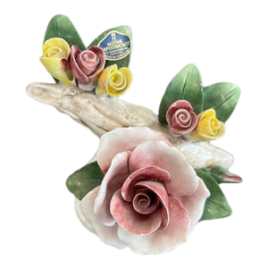 Vintage Nuova Capodimonte Porcelain Rose Arrangement