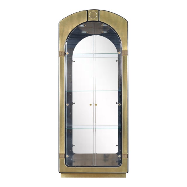 1970s Mastercraft Brass Vitrine / Display Cabinet For Sale