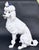 Mid 20th Century Italian Faience Poodle Figure, White Glaze With Blue Bow, Mid-20th Century, 21 3/4 In. Tall For Sale - Image 5 of 15