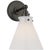 Chapman & Myers for Visual Comfort Signature Parkington Small Single Wall Light in Bronze with White Glass For Sale