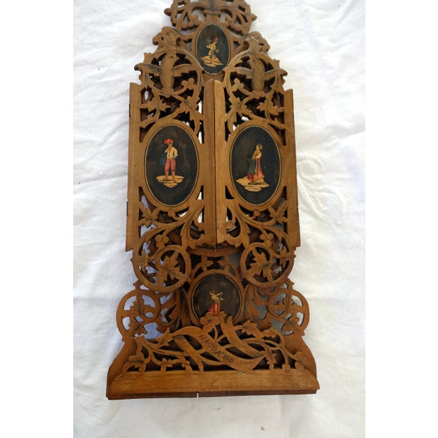Tan Folding Souvenir Mirror in Sorrento Marquetry, Naples, Italy For Sale - Image 8 of 8