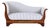 Empire Revival French Walnut Sofa in Ticking For Sale