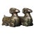 Pair of Antique Bronze Ram Vessels With Gold and Silver Inlay, 3800g Total For Sale