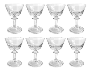 Set of Eight Captured Bubble Champagne Coupes