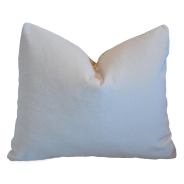2020s Designer Abstract Yellow & Cream Pillow Including the Feather and Down Insert For Sale - Image 5 of 6