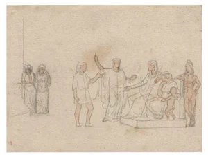 Georges Antoine Rochegrosse, L'Orestie, Pencil Drawing, 1889