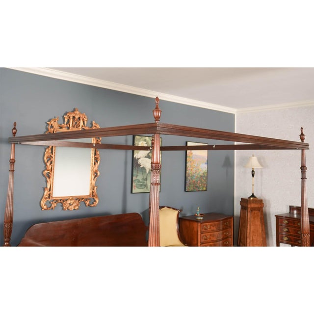 1990s Attributed to Hickory Furniture Canopy Poster Bed For Sale - Image 12 of 15
