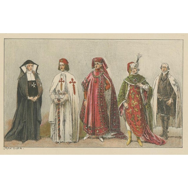 After Max Tilke, Medieval Orders of Knights, 1880, Print For Sale - Image 5 of 10