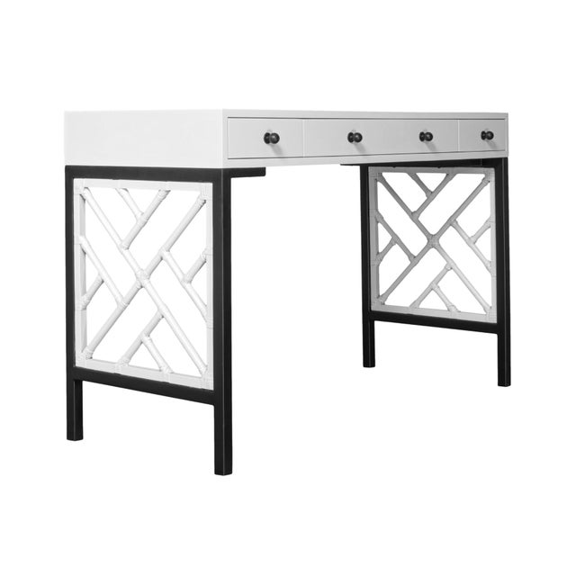 Chippendale Writing Desk - White For Sale - Image 9 of 9
