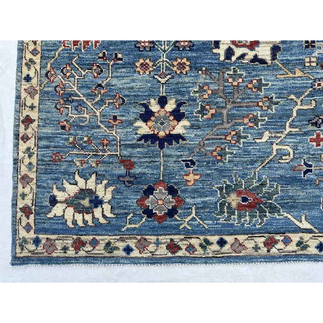 2000 - 2009 Cornflower Blue Oushak Rug 8x10 For Sale - Image 5 of 9