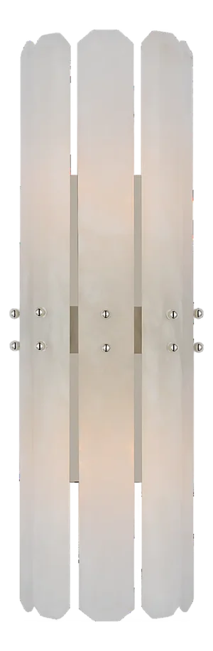 AERIN for Visual Comfort Signature Bonnington Tall Sconce in Polished Nickel with Alabaster