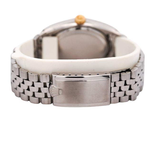 Vintage Rolex Oyster Perpetual Date Two-Tone Steel & Gold Jubilee Bracelet Watch For Sale In Miami - Image 6 of 9