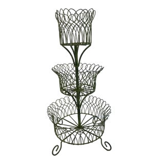 French Wire Three Tier Basket For Sale
