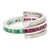 Natural Emerald Ruby Diamond Multi-Stone Spinner Band Ring in 925 Silver, Size 7 For Sale