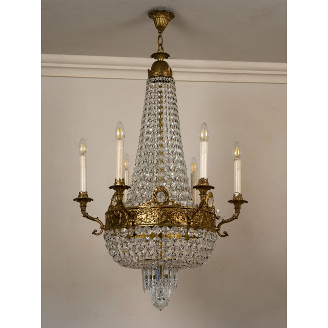 Empire Style Hot Air Balloon 6-Light Chandelier, 1960s For Sale - Image 14 of 14