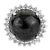 11.55 Carat Black Star & Zircon Halo Statement Ring in 925 Silver Size 8.5 For Sale