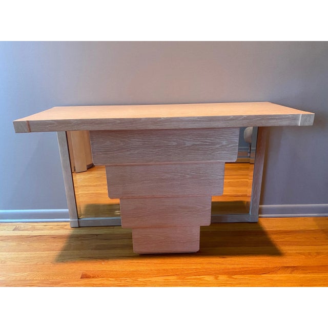 Cream 1980s Jay Spectre "Entrance Maker" Console Table with Mirror - 2 Pieces For Sale - Image 8 of 11