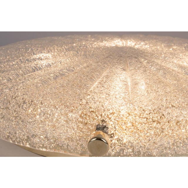 Large Round Murano Amber Sunbrust Flushmount attributed to Hillebrand, Germany, 1970s For Sale - Image 10 of 14