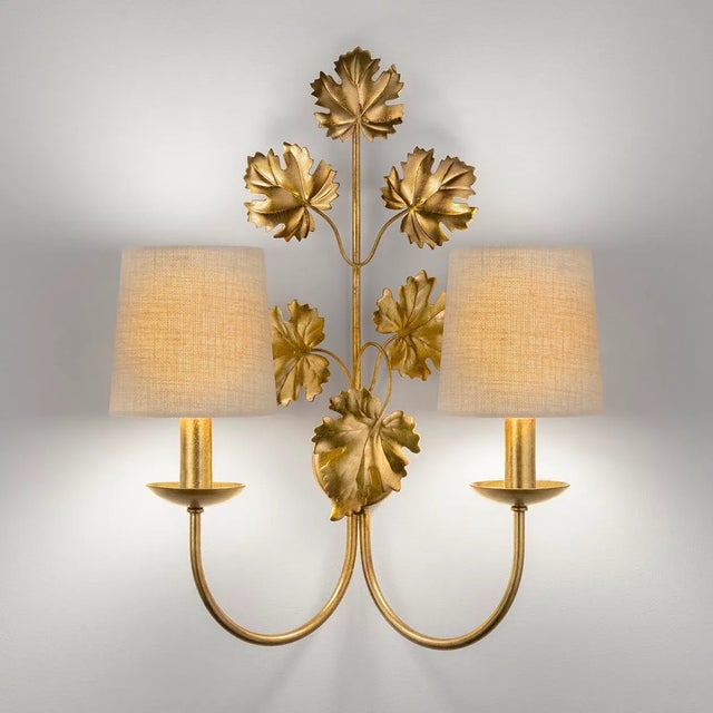 An Absolutely Handmade Artisan Decorative Double Wall Light With A Mass Of Swirling Vine Leaves. The Hand Applied Antique...