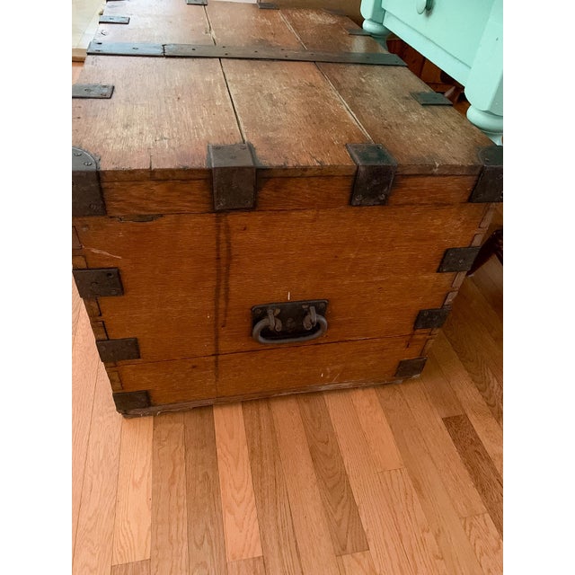 Antique Seafarer's (Captains) Chest From the Historic 18th C. Inn at Perry Cabin, St. Michaels, Md. For Sale - Image 4 of 13