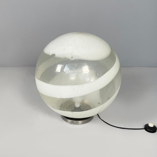 Italian Modern Murano Opaline Glass Table Lamp, 1970s For Sale - Image 3 of 17