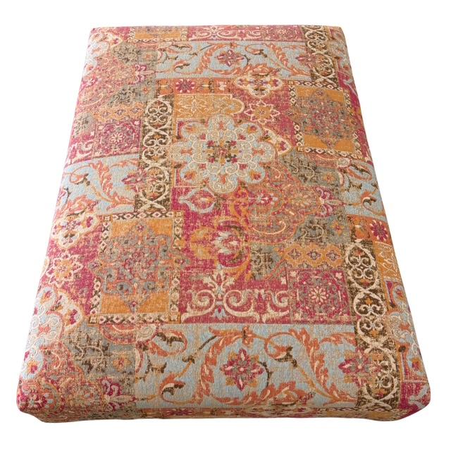 Vintage George Smith Bench Ottoman in Bohemian Mosaic Tapestry, 1999 For Sale - Image 9 of 16