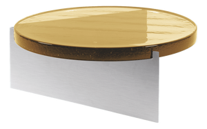 Alwa One Super Big Coffee Table with Amber Top & Brushed Stainless Steel Base by Sebastian Herkner for Pulpo