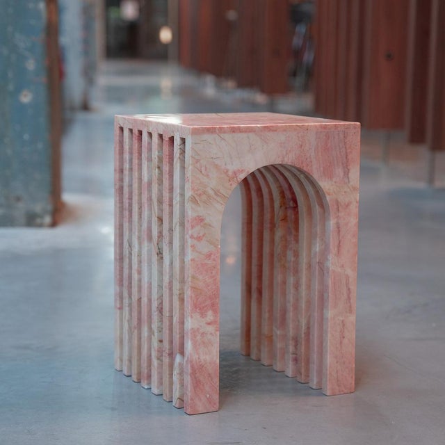 Balance Travertine Side Table by Kiwano Concept For Sale - Image 13 of 14