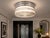 Striking vintage Art Deco flush mount ceiling light, likely dating to the 1940s, featuring an exceptionally decorative...